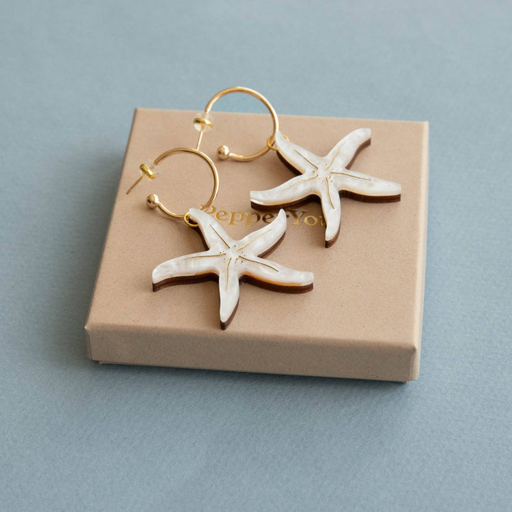 Pearly Statement Starfish Earrings