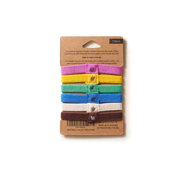 Bright Hair Ties - Plastic Free - 6 Pack