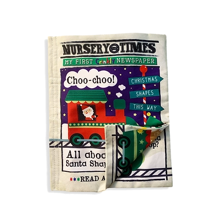 Nursery Times Crinkly Newspaper - Santa Shapes Express