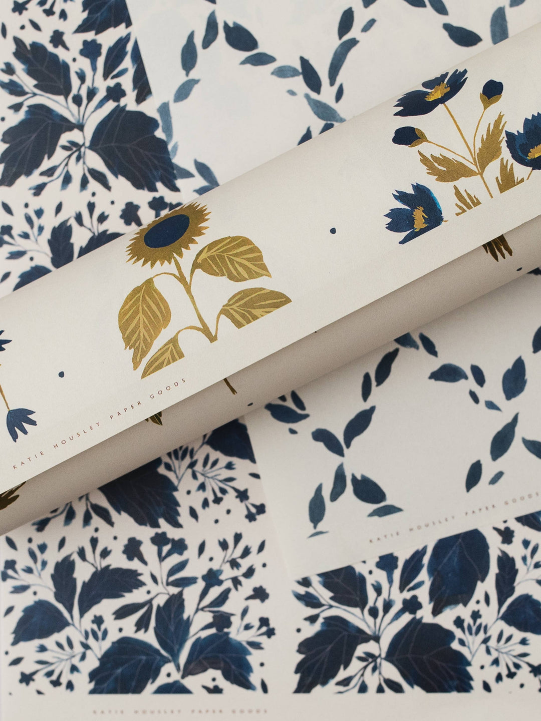Blue Botanical Luxury Gift Wrap
