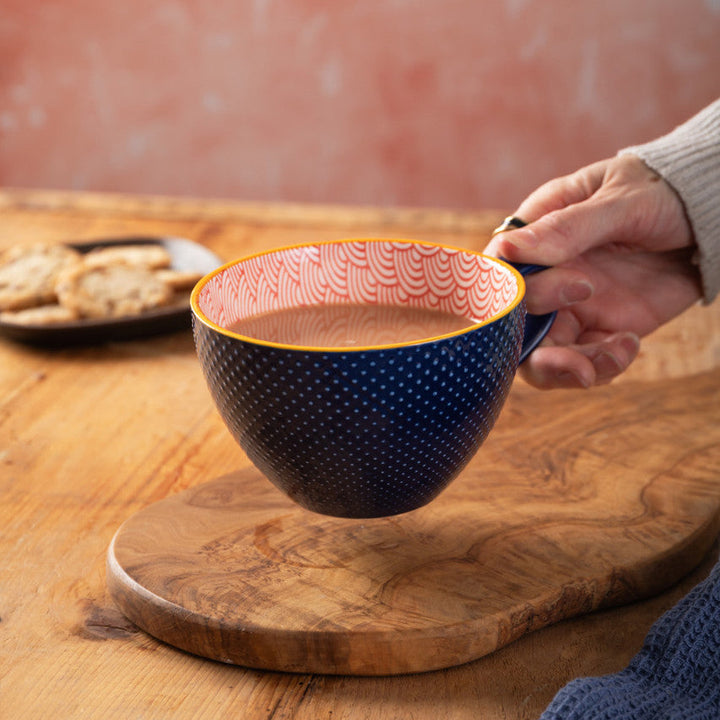 Red & Blue Arc Stoneware Mug