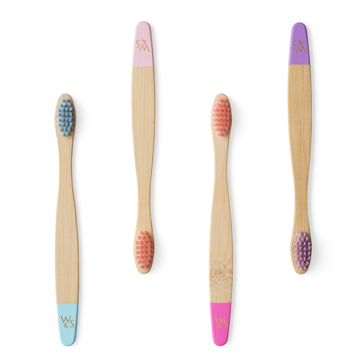 Children's Bamboo Toothbrush - 4 Pack in Candy Colours