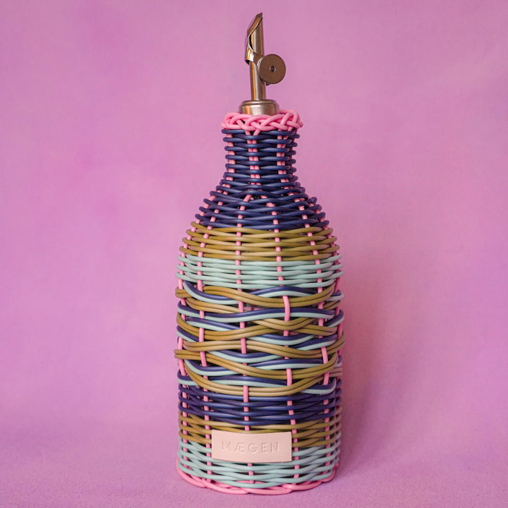 Woven Oil Pourer - Pink & Navy