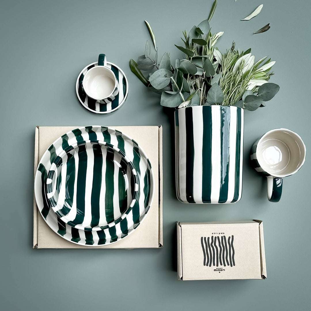 Gentle Green Stripe Plate