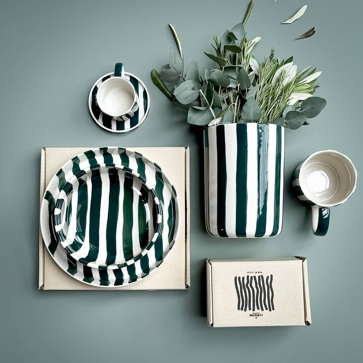 Gentle Green Stripe Plate