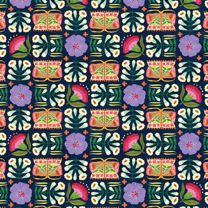 Folk Meadow Wrapping Paper Sheet