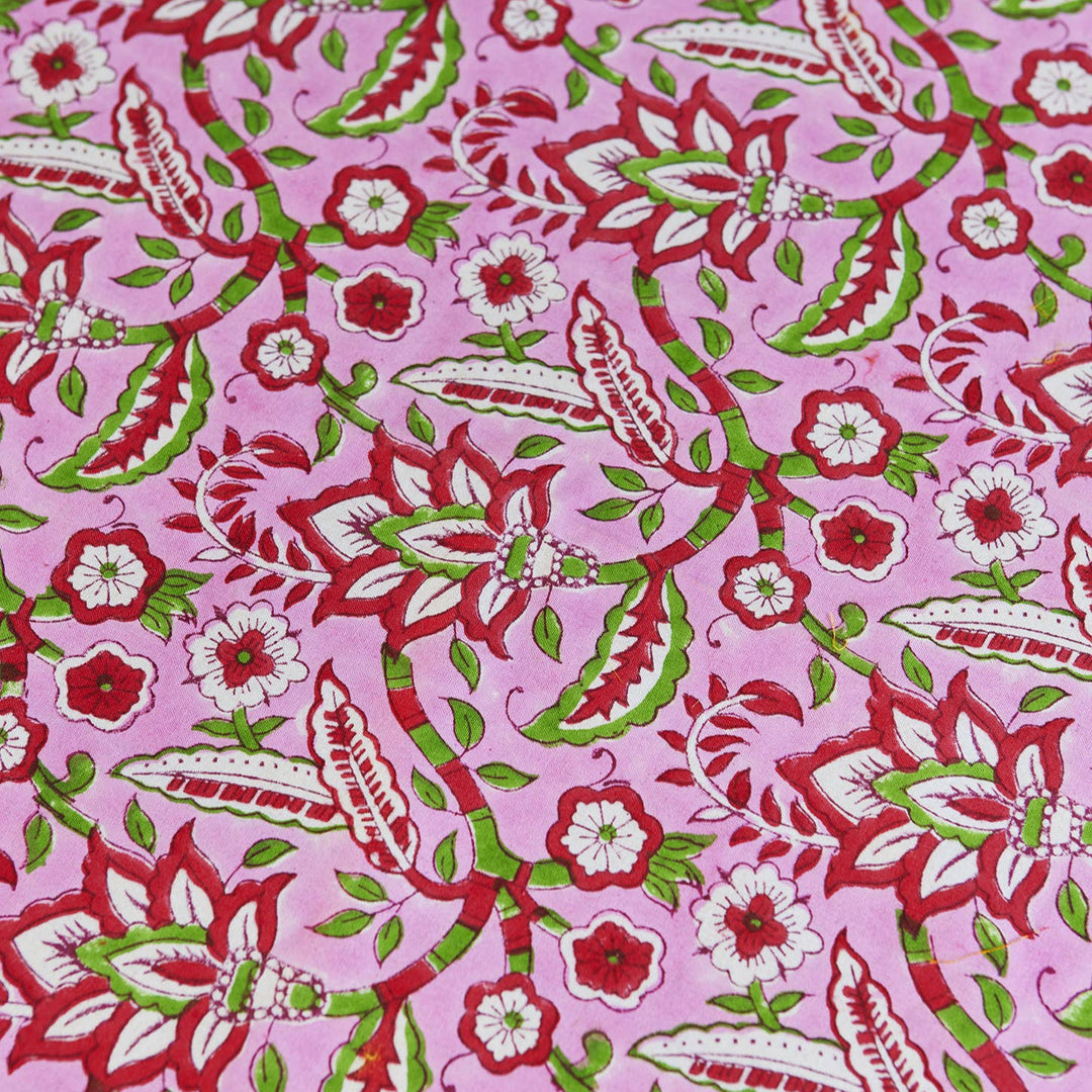 Arana Floral Block Print Tablecloth