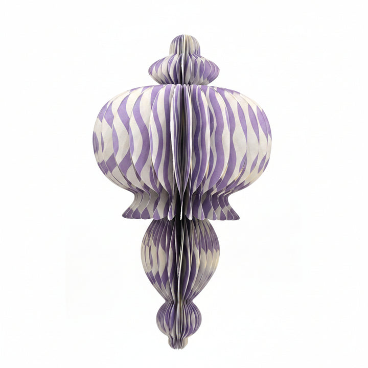 Recycled Paper Fold Out Decoration - Lilac Wavey Lines