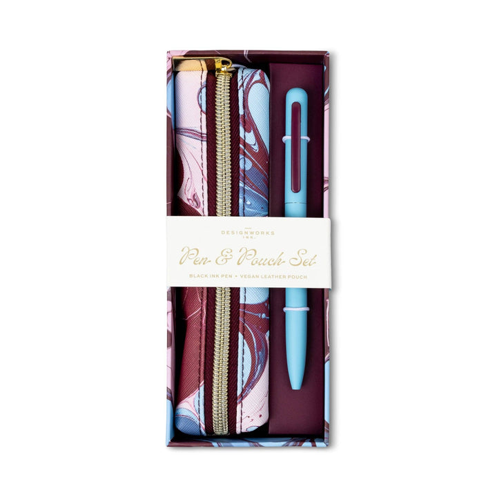 Marble Pen & Pouch Set