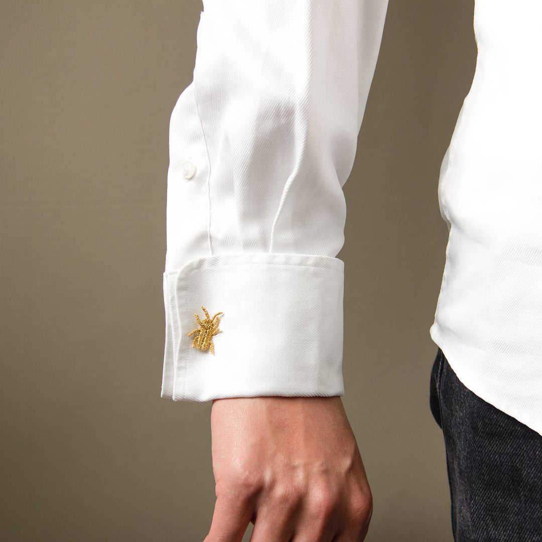 Golden Embroidered Brooches - 3 Little Bugs