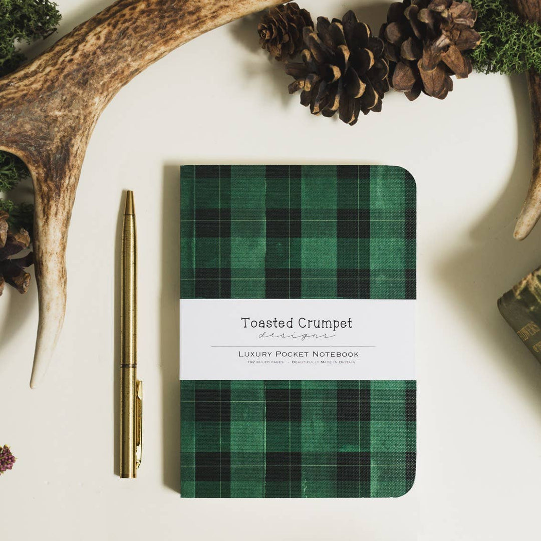 Highland Moss Tartan A6 Lined Pocket Notebook
