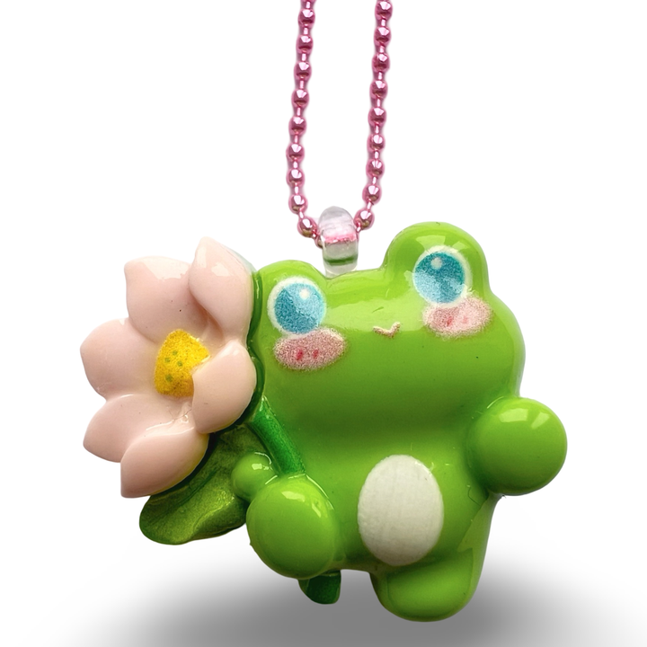 Pop Cutie Frog & Flower Necklace
