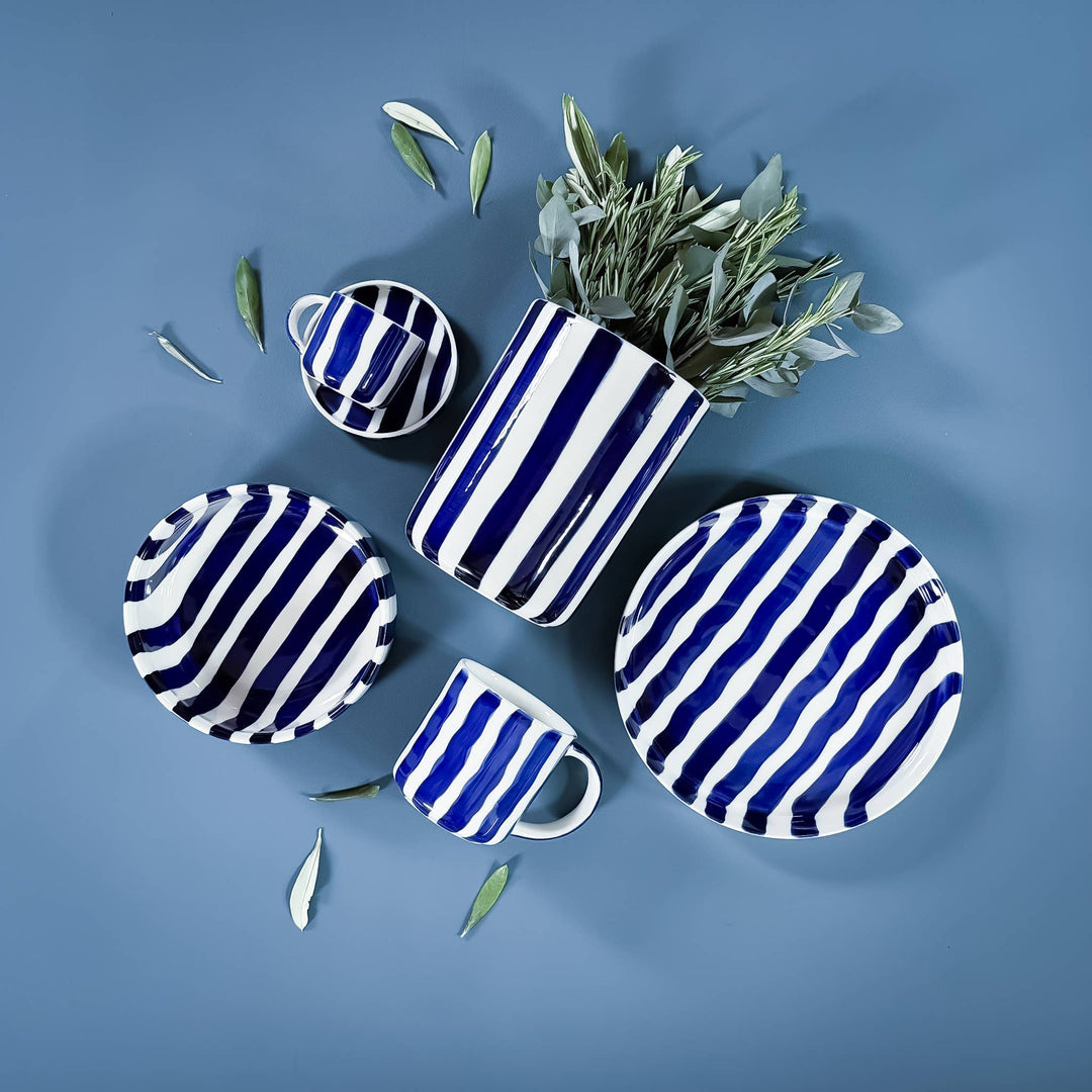 Sea Blue Stripe Plate