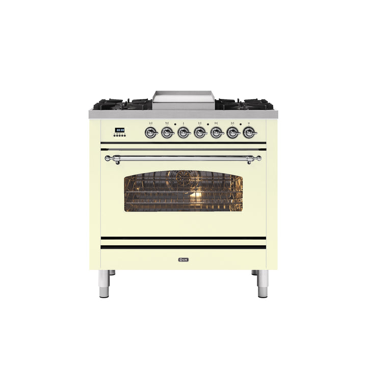 ILVE Milano 90cm - Single Oven - 4 Gas Burners & Frytop