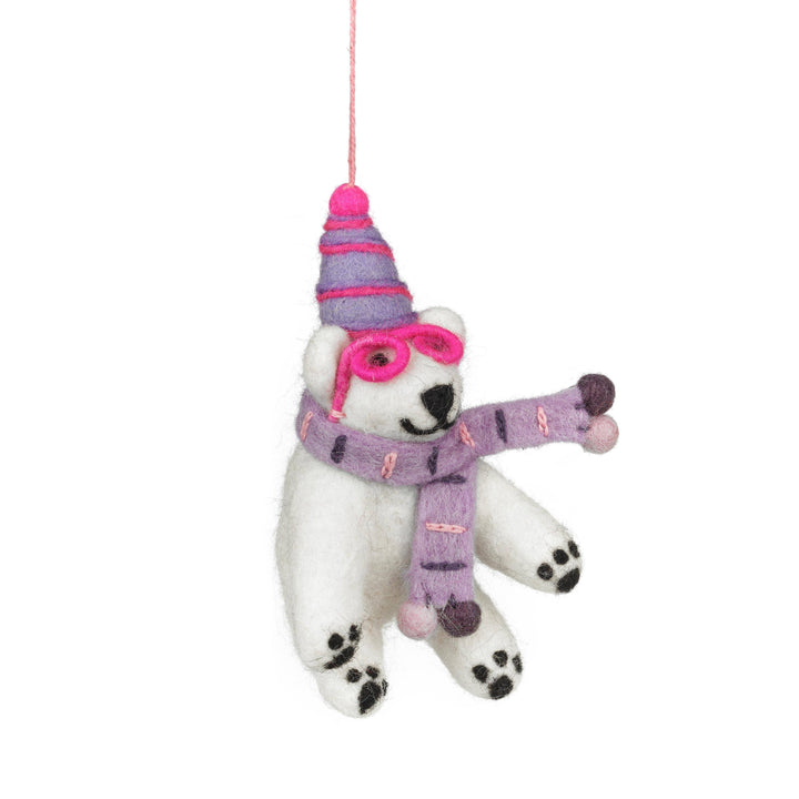 Handmade Felt Luna the Polar Bear Arctic Decoration