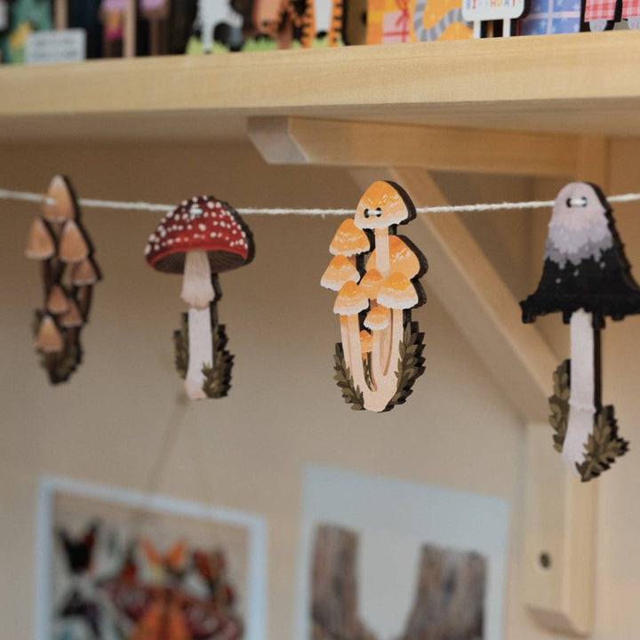 Mushrooms of the British Isles Wooden Garland