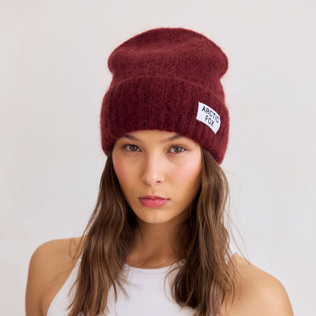 The Mohair Beanie - Cherry Burgundy