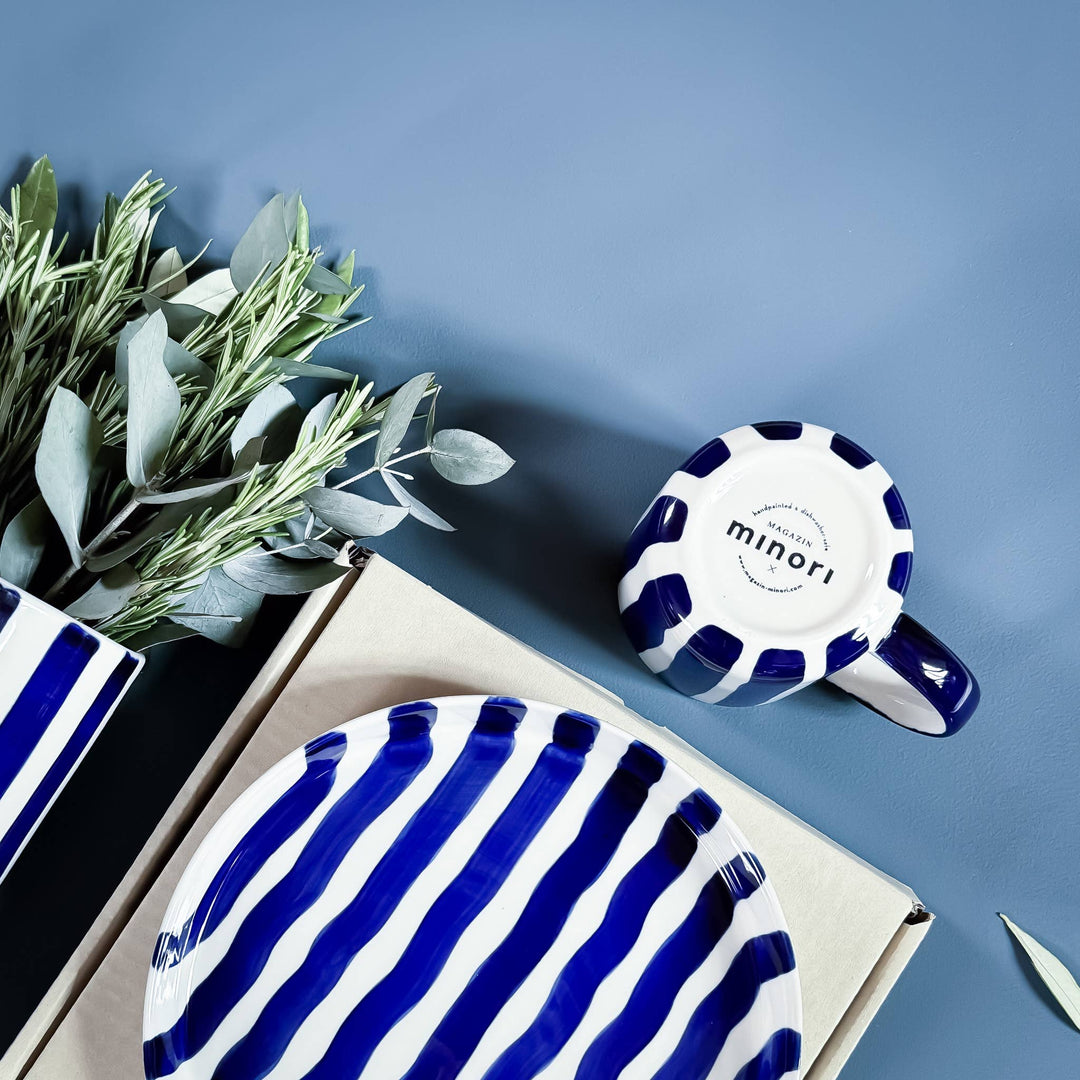 Sea Blue Stripe Plate
