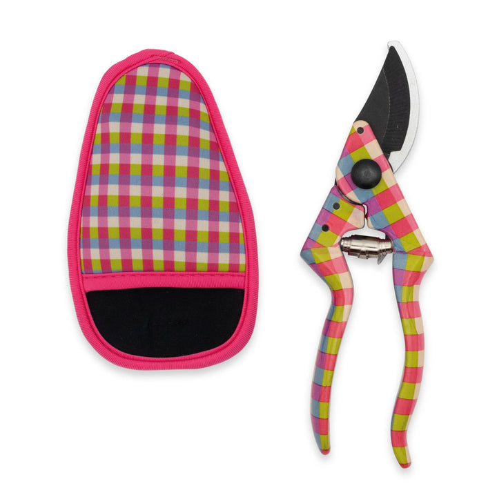 Pink Gingham Secateurs With Pouch