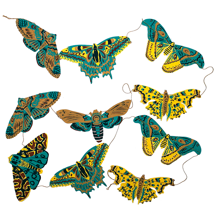 British Moths Sewn Garland