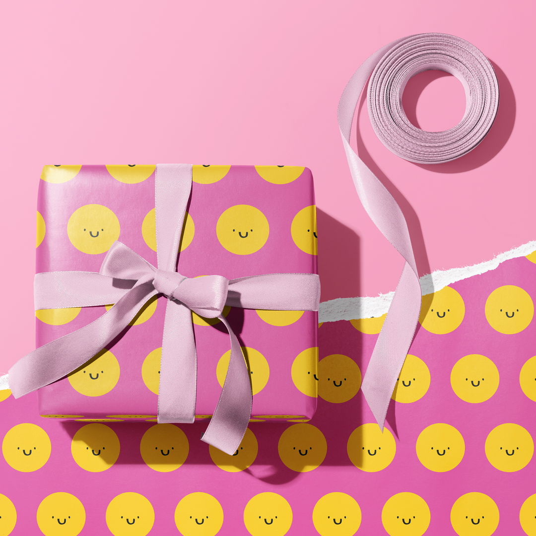 Smiley Face Wrapping Paper Sheet