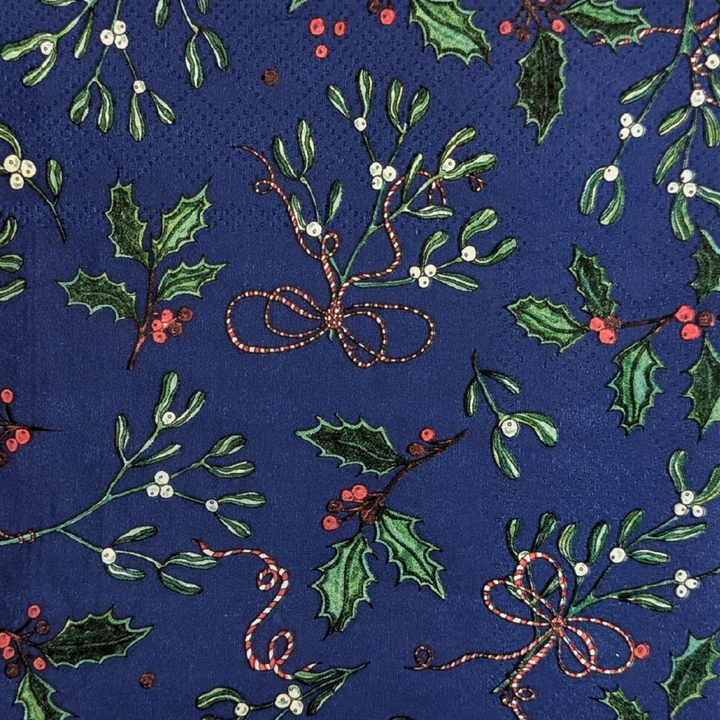 Mistletoe And Holly Festive Paper Napkins