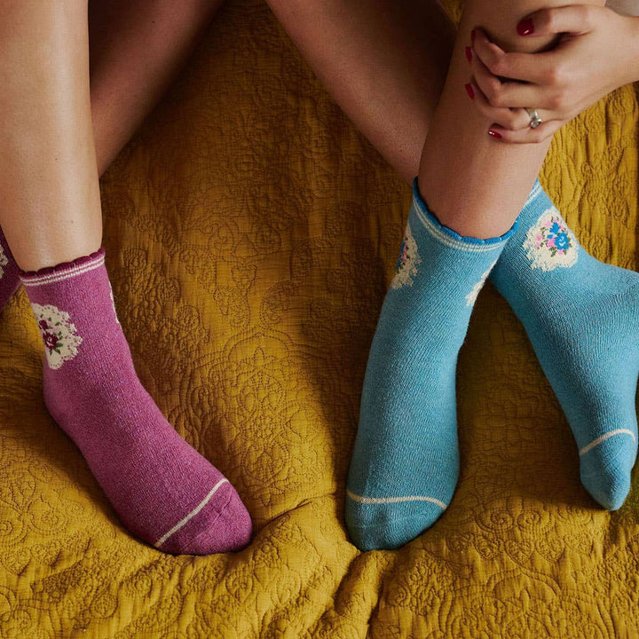 Lottie Floral Socks in Pink