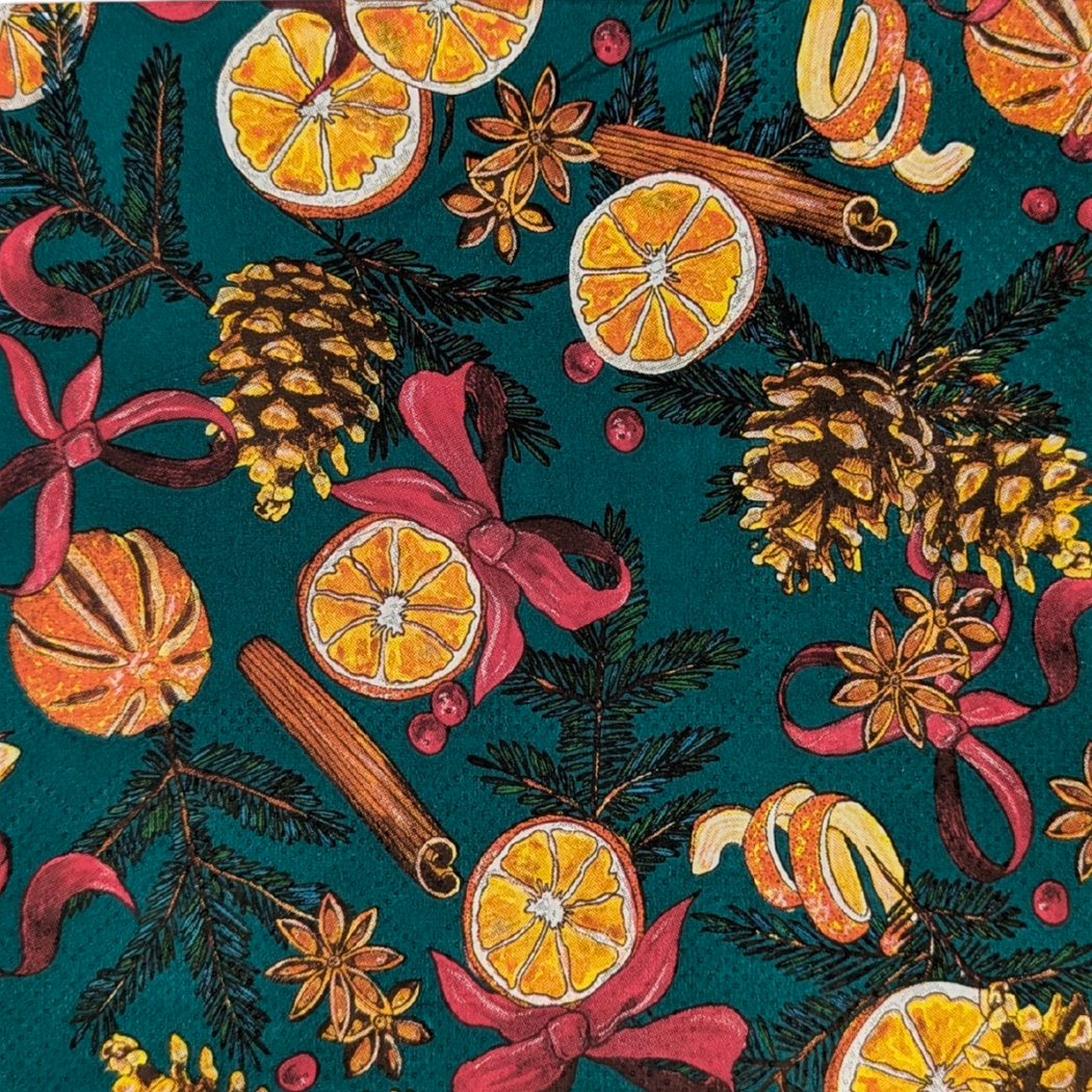 Orange & Cinnamon Festive Paper Napkins