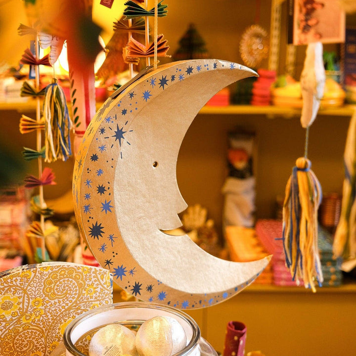 Starry Golden Moon Decoration - Extra Large