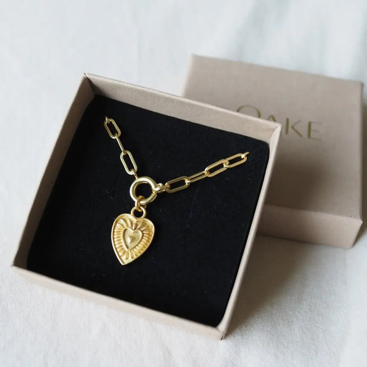 Love Heart Gold Charm Necklace