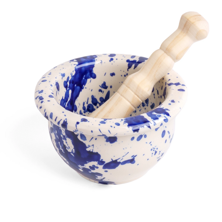 Pestle & Mortar Blue Splatter