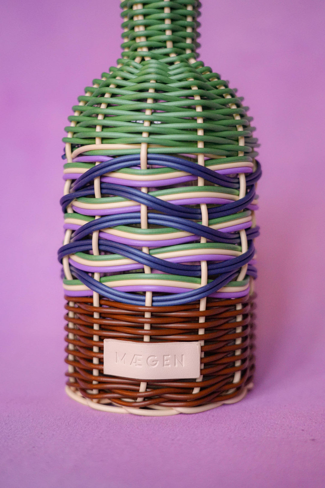 Woven Oil Pourer - Brown & Green