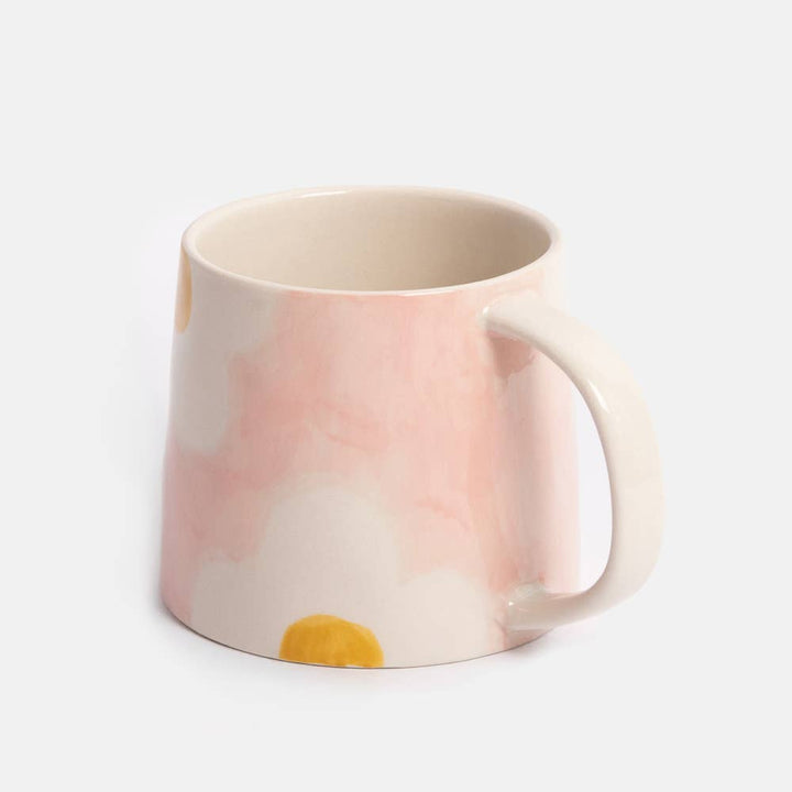 Pink & Mustard Flower Large Mug
