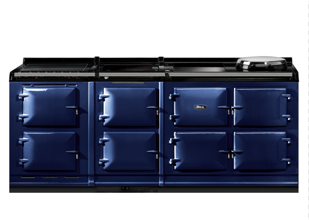 Dark Blue Aga er7i 210cm range cooker on a white background