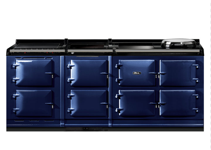 Dark Blue Aga er7i 210cm range cooker on a white background