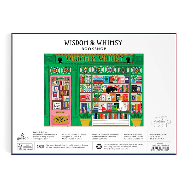 Wisdom & Whimsy Bookshop 1000 Piece Jigsaw Puzzle