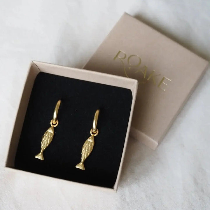 Friendly Fish Gold Charm Earrings