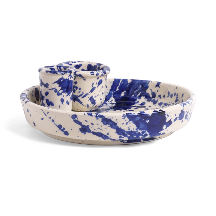 Olive Dish in Blue Splatter