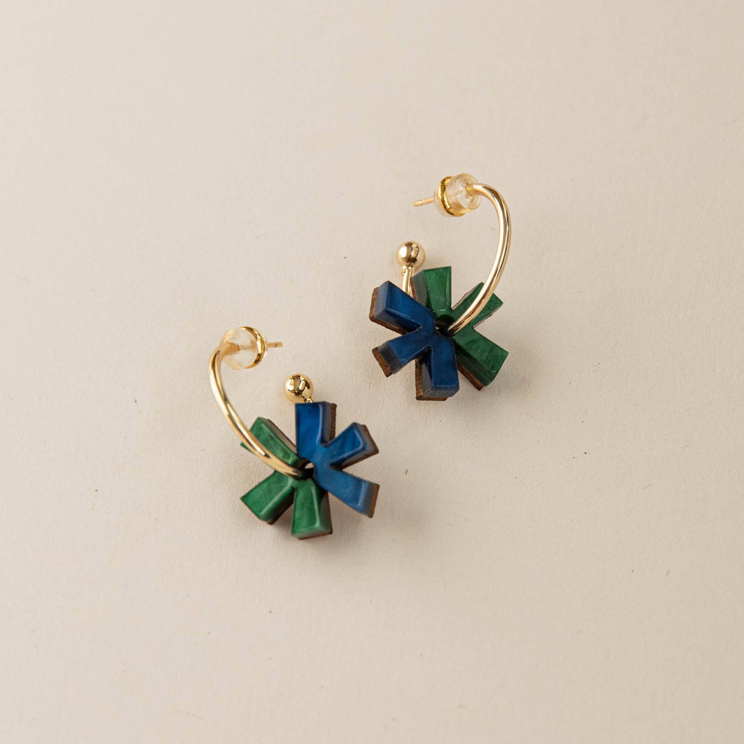 Pinwheel Colourful Hoop Earrings