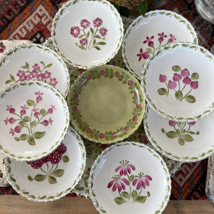 Hand Painted Floral Porcelain Plates