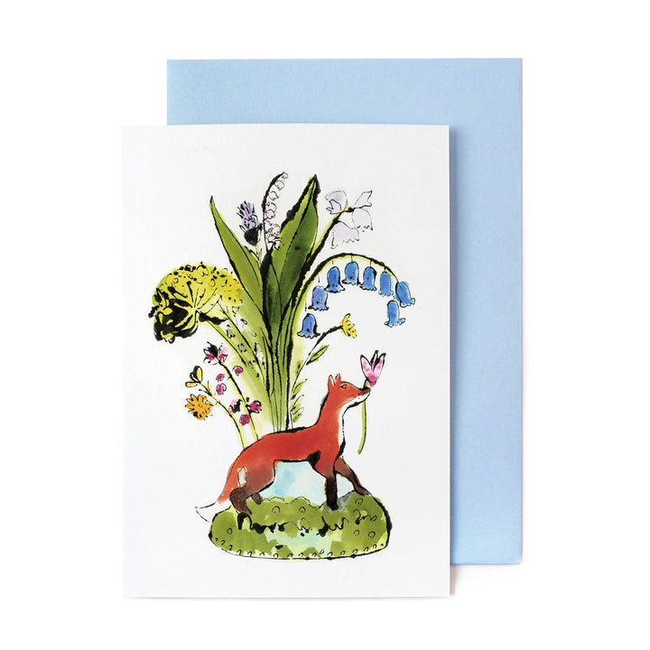 Fox with Wild Flowers Card
