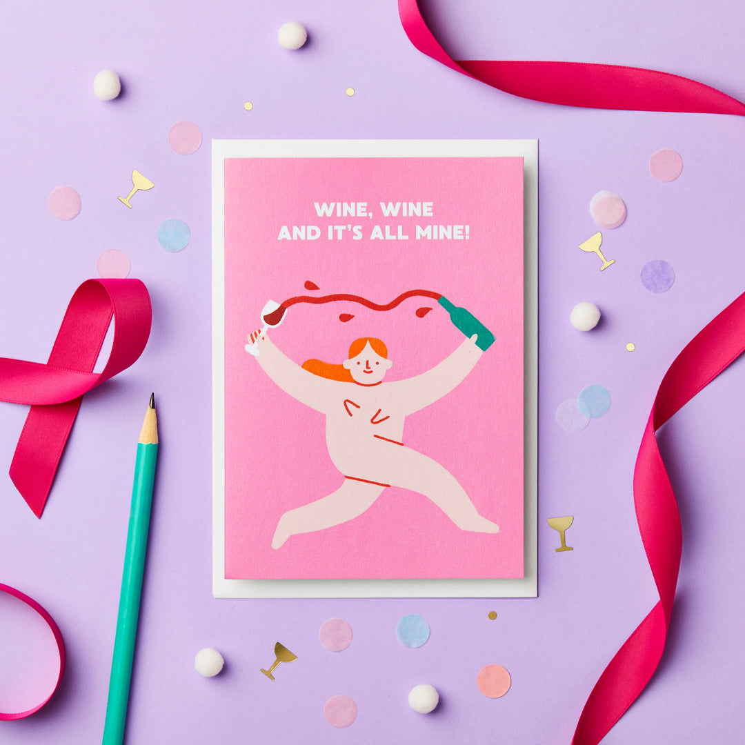 Wine Wine Birthday Card