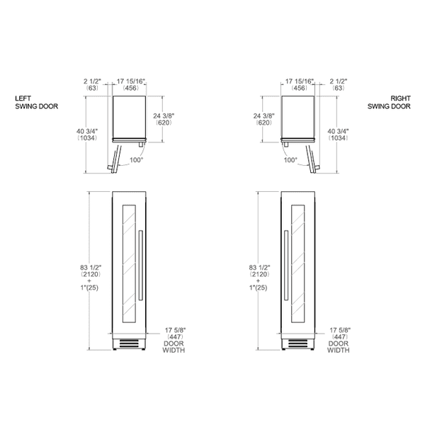 Bertazzoni Professional Series - 45cm Built-in Wine Cellar Column Stainless Steel