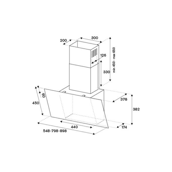 Bertazzoni Modern Series - 90cm Vertical Inclined Hood