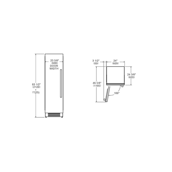 Bertazzoni Master Series - 60 cm Built-in Freezer Column Stainless Steel