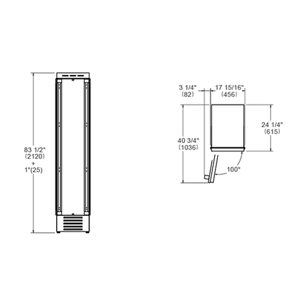 Bertazzoni Professional Series - 45cm Built-in Freezer Column Panel Ready
