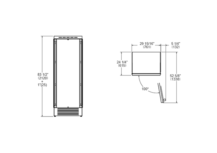 Bertazzoni Professional Series - 75cm Built-in Refrigerator Column Panel Ready