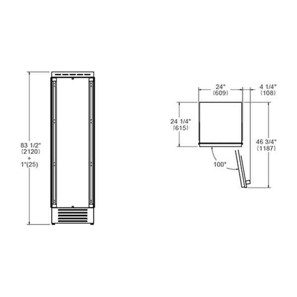 Bertazzoni Master Series - 60cm Built-in Refrigerator Column Panel Ready