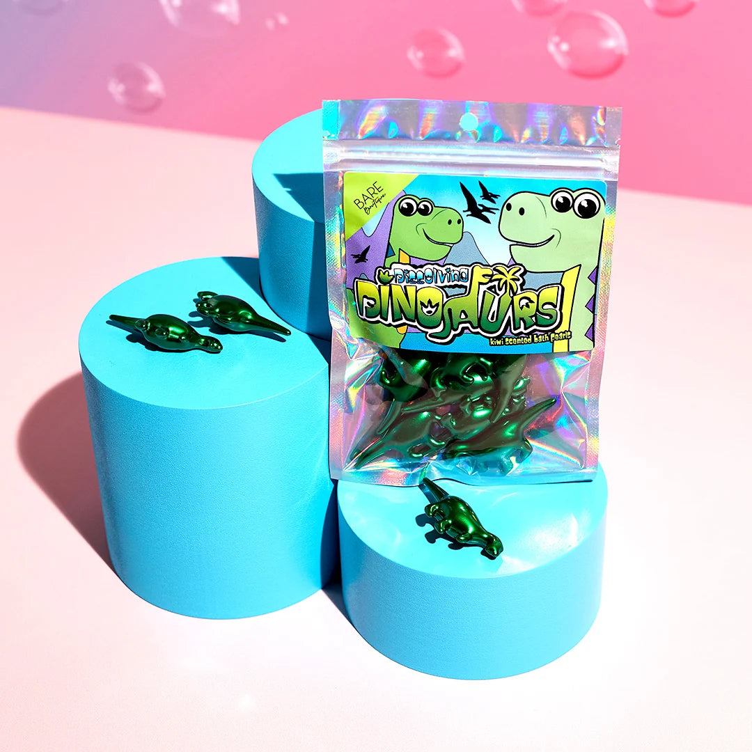 Dissolvable Dinosaurs - Kiwi Scented Bath Pearls