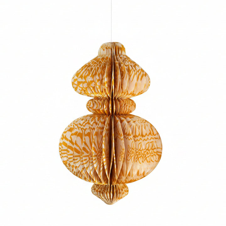 Recycled Paper Fold Out Decoration - Mustard Floral
